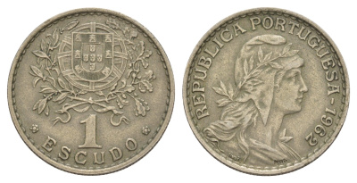 Португалия 1 эскудо 1962 KM 578 никель латунь 4654-256