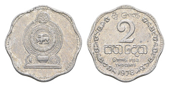 Шри-Ланка 2 цента 1978 KM 138 алюминий 4649-249