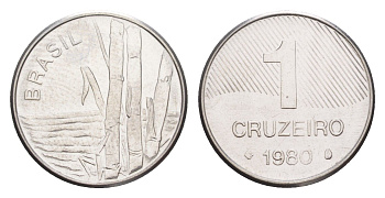 Бразилия 1 крузейро 1980 KM 590 нержавеющая сталь UNC 4644-468