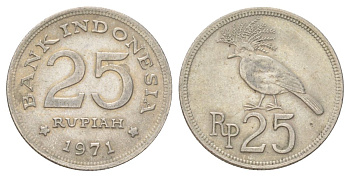 Индонезия 25 рупий 1971 KM 34 медно-никель aUNC 4625-449