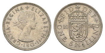 Великобритания 1 шиллинг 1953 Елизавета II (1952-2022), Шотландский герб KM 891, Spink 4140 медно-никель 4663-157