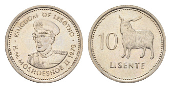 Лесото 10 лисенте 1979 KM 19 медно-никель UNC 4674-1237