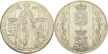 НИДЕРЛАНДЫ МЕДАЛЬ 1993 30 АПРЕЛЯ 1993 ДЕНЬ КОРОЛЕВЫ, КОРОЛЕВА БИАТРИКС UNC 4552-835