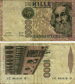 Италия 1000 лир 1982 Дворец дожеи?, Марко Поло Pick 109a 8611-11-3