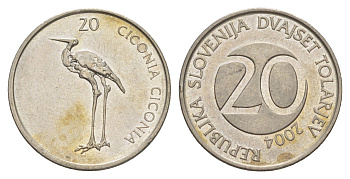 Словения 20 толаров 2004 KM 51 медно-никель 4523-143