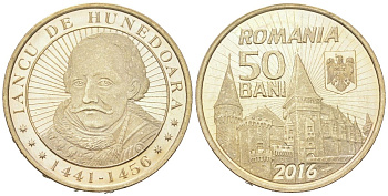 Румыния 50 бань 2016 575 лет началу правления Яноша Хуньяди KM 349 никель латунь BU 183-955