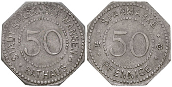 Вензув (Силезия) 50 пфеннигов 1920 Funck 573.7, Men18 32786.11 железо 4379-1043