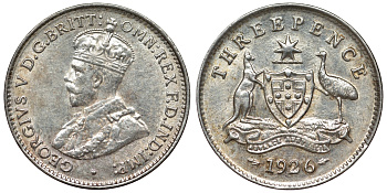 Австралия 3 пенса 1926 Георг V (1910-1936) KM 24 серебро 71-126