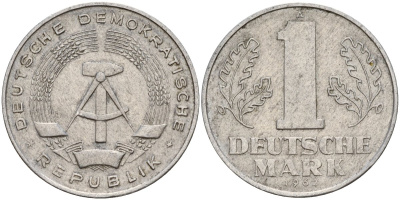 ГДР 1 марка 1962 A KM 13 алюминий 181-213