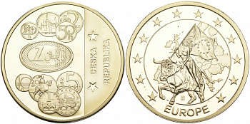 ЕВРОПА МЕДАЛЬ XXI ВЕК МОНЕТЫ ЧЕШСКОЙ РЕСПУБЛИКИ медно-никель PROOF 02-015-24