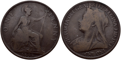 Великобритания 1 пенни 1898 Виктория (1837-1901) KM 790, Spink 3961 бронза 4683-645