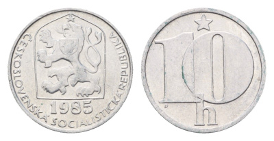 Чехословакия 10 геллеров 1985 KM 80 алюминий 4685-1247