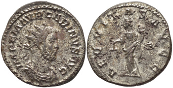 Римская Империя антониниан 283 Карин AEQVITAS AVGG, Эквитата, персонификация Равенства, Лугдун Good Very fine RIC 212 серебро 1073-15-43