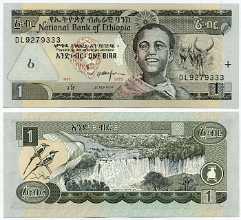 Эфиопия 1 быр 1995/2003 подпись 6 Pick 46с бумага UNC (пресс) 8611-44-2-1