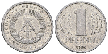ГДР 1 пфенниг 1985 A KM 8.2 алюминий 201-628