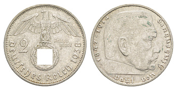 Германия 2 рейхсмарки 1938 A KM 93 серебро 4641-857