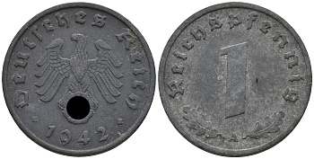 Германия 1 рейхспфенниг 1942 A KM 97 J. 369 цинк    4152-1161