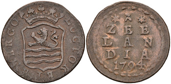 Зеландия (Zeeland), Нидерланды 1 дуит 1794 KM 105 медь 4577-156