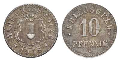 Зальцельмен 10 пфеннигов 1918 Funck 174.1, Men05 9828.1, Men18 12249.1 железо 4636-811