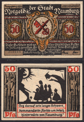 Германия, Наумбург-ан-дер-Заале 50 пфеннигов 1920 Нотгельд бумага 7556-45-3-1