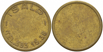 ЕВРОПА ЖЕТОН ND ISALD TEL. 333.15.36 желтый металл 4544-1015