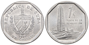 Куба 1 сентаво 2005 KM 33.3, Y 27, Schoen A31 алюминий 4115-624