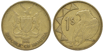 Намибия 1 доллар 1996 орел KM 4 латунь 4163-1055