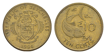 Сейшельские Острова (Сейшелы) 10 центов 1994 KM 48 латунь UNC 4189-531