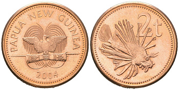 Папуа - Новая Гвинея 2 тойя 2004 KM 2 бронза aUNC 4573-1135