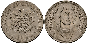 Польша 10 злотых 1968 MW, 25 лет Народной армии KM 60 медно-никель 4168-746