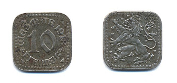 ВЕЙМАР 10 ПФЕННИГОВ 1918 НОТГЕЛЬД 29-224