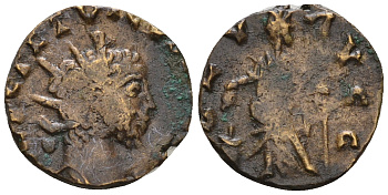 Римская Империя, императоры в Галлии антониниан 274 Тетрик, IMP C TETRICVS P F AVG, бюст императора / SALVS AVG, Салюта, персонификация Здоровья, локальная чеканка в Галлии RIC 126 биллон 1073-25-66