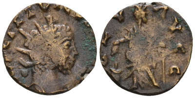 Римская Империя, императоры в Галлии антониниан 274 Тетрик, IMP C TETRICVS P F AVG, бюст императора / SALVS AVG, Салюта, персонификация Здоровья, локальная чеканка в Галлии RIC 126 биллон 1073-25-66