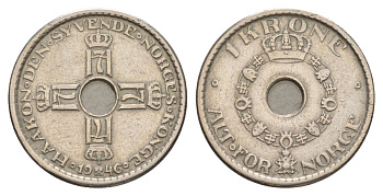 Норвегия 1 крона 1946 Хокон VII (1905-1957) KM 385 медно-никель 4635-625