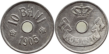 Румыния 10 бани 1905 Кароль I (1881-1914) KM 32 медно-никель 4390-644