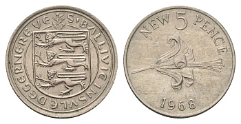 Гернси 5 пенсов 1968 KM 23 медно-никель 4691-127