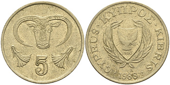 Кипр 5 центов 1988 KM 55.2 никель латунь 4141-941