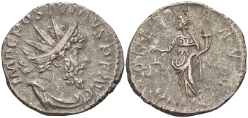 Римская Империя (императоры в Галлии) антониниан 260 - 269 Постум. IMP C POSTVMVS P F AVG / MONETA AVG, Монета с весами и рогом Изобилия, Колония Агриппины, Good Very fine RIC 315 биллон 1073-12-115