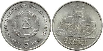 ГДР 5 марок 1972 А, Мейсенский собор KM 37, J. 1543 медно-никель aUNC 3333-844