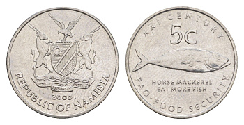 Намибия 5 центов 2000 ФАО KM 16 нержавеющая сталь UNC 4189-643