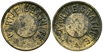 Франция жетон XIX-XX век вход на вечеринку латунь 4166-1343