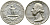 США 25 центов (квотер) 1964 D, Вашингтон KM 164 серебро 4388-345