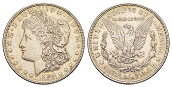 США 1 доллар 1921 доллар Моргана KM 110 серебро 1520-1043