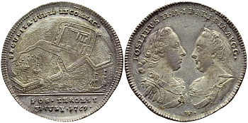ГЕРМАНИЯ МЕДАЛЬ 1769 ЙОЗЕФ II И МАРИЯ ТЕРЕЗИЯ серебро 560-1812