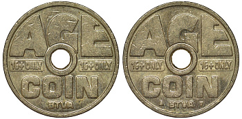 Нидерланды жетон 2004 ограничительный, для лиц достигших 16 лет, на покупку табачных изделий в автомате алюминиевая бронза 4128-944