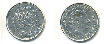 Нидерланды 1 гульден 1978 Юлиана (1948-1980) KM 184a никель 83-815