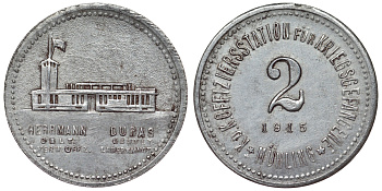 Австрия, Мюлинг 2 геллера 1915 лагерь военнопленных, нотгельд железо 4119-1055