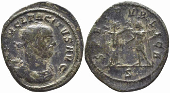 Римская Империя аврелианиан 276 Тацит SPES PVBLICA Кизик Very fine RIC 208 var бронза, серебрение 1073-16-61