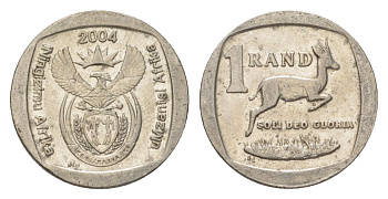 ЮАР 1 ранд 2004 KM 333 медь плакированная никелем 4627-423