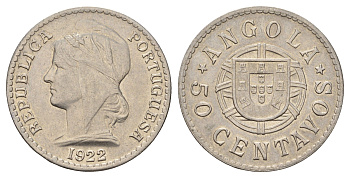 Ангола 50 сентаво 1922 KM 65 никель 1519-211